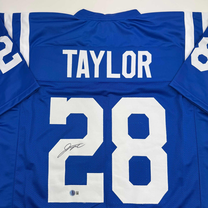 Autographed/Signed JONATHAN TAYLOR Indianapolis Blue Football Jersey JSA COA