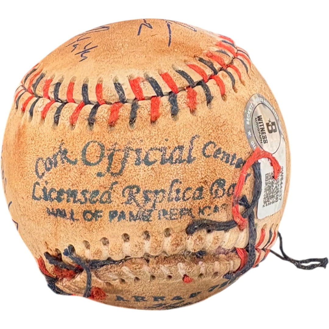 Sandlot Autographed/Signed Babe Ruth Ripped Custom Baseball 6 Sigs Beckett 52769