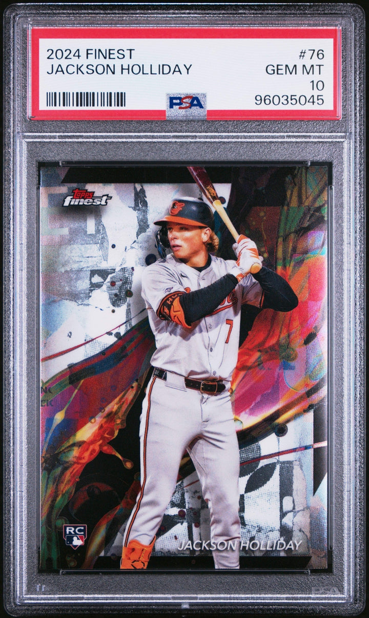 Graded 2024 Topps Finest Jackson Holliday #76 Rookie RC Baseball Card PSA 10 Gem