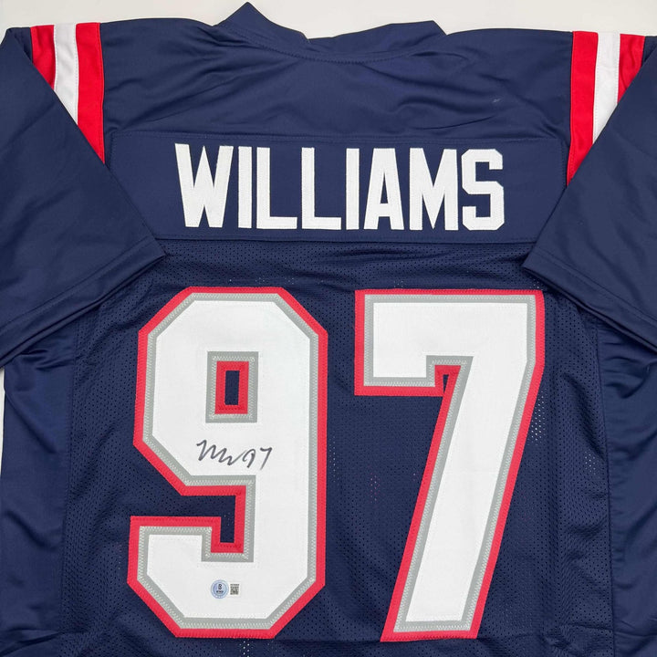 Autographed/Signed Milton Williams New England Blue Jersey Beckett BAS COA