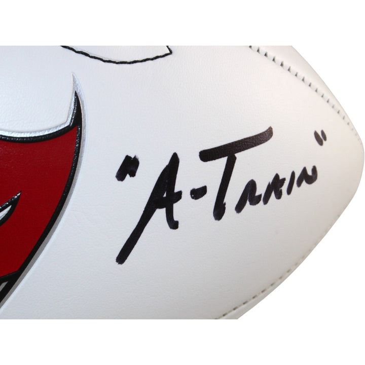 Mike Alstott Signed Tampa Bay Buccaneers Logo Football A Train Beckett 54296