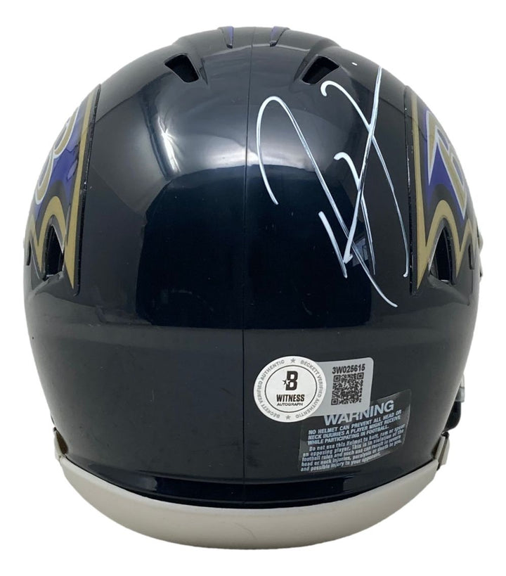 Ray Lewis Signed Baltimore Ravens Mini Speed Helmet BAS