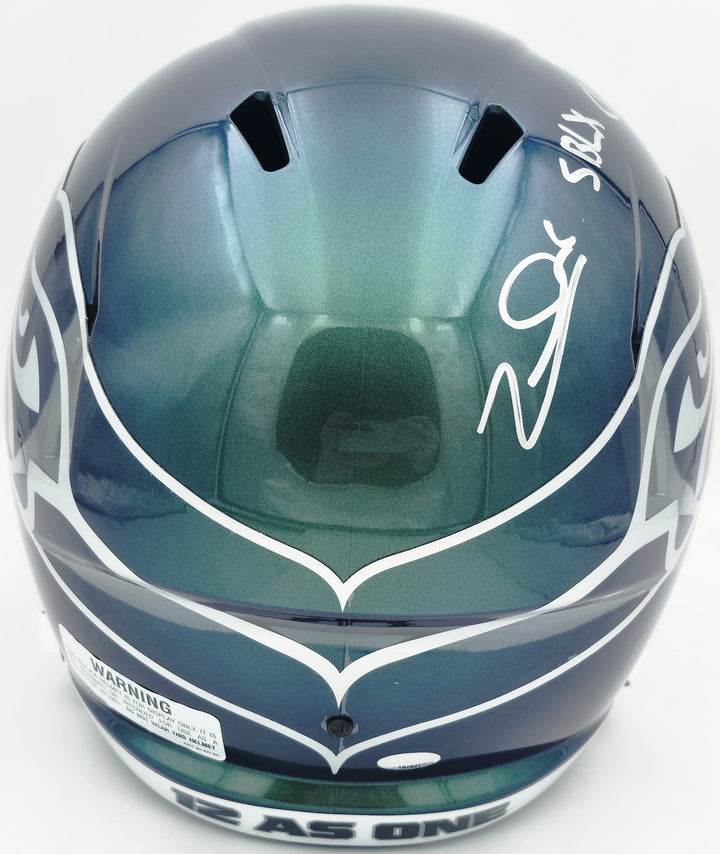 Zach Charbonnet Signed Seahawks Full Size Rivalries Speed Replica Helmet MCS