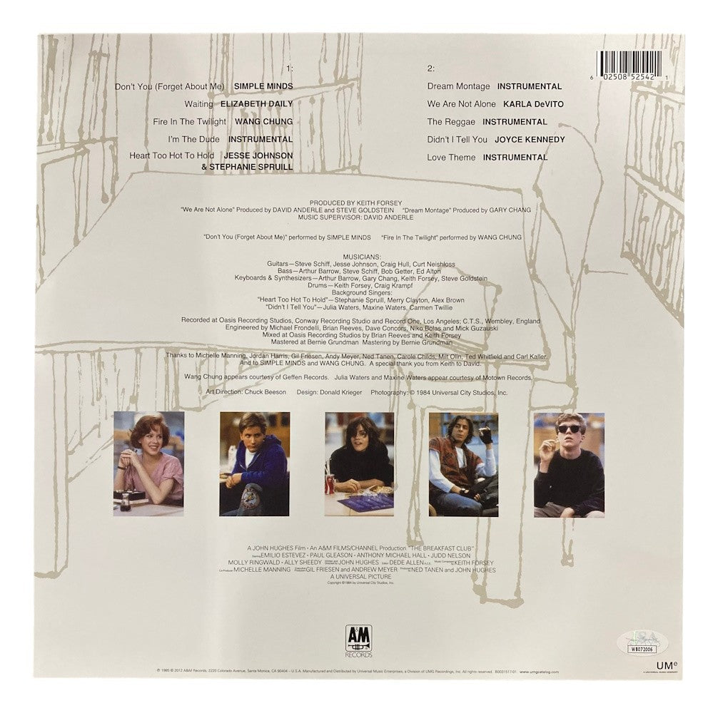 Molly Ringwald Signed The Breakfast Club Vinyl Record JSA WB072006