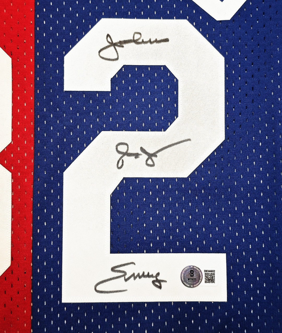 Nets Julius Dr J Erving Auto Red Blue Mitchell Ness 73-74 Swingman Jersey L BAS
