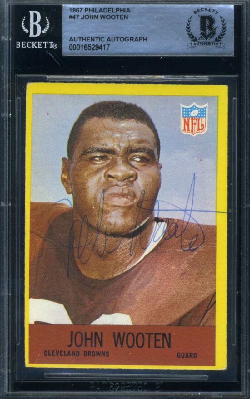 John Wooten Beckett BAS Signed 1967 Philadelphia Rookie Autograph