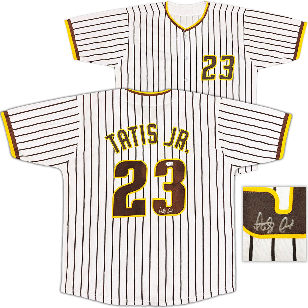 San Diego Padres Fernando Tatis Jr. Signed White Pinstripes Jersey Beckett Wit