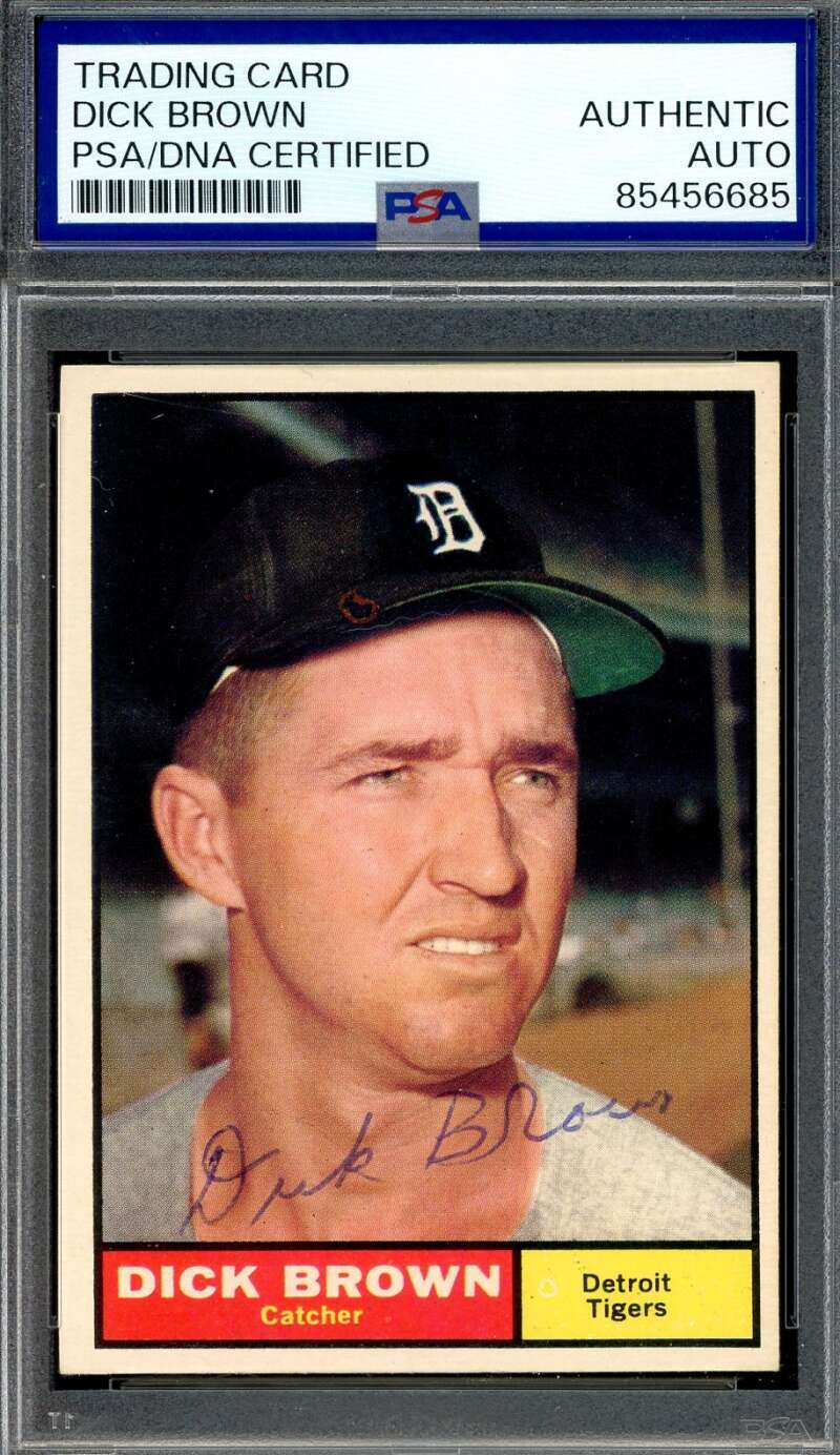 Dick Brown PSA DNA Vintage Signed 1961 Topps Key Card Autograph