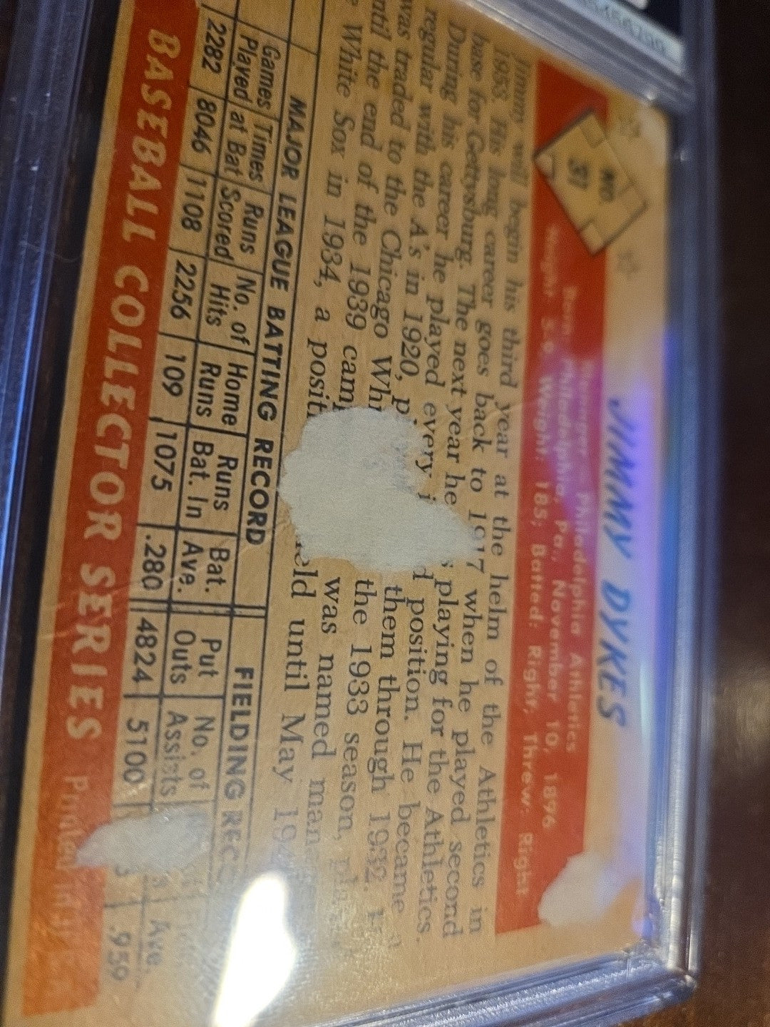 Jimmy Dykes PSA DNA Vintage Signed 1953 Bowman Key Card Autograph