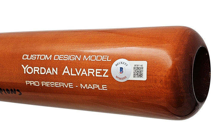 Yordan Alvarez Auto Orange Blue Victus Player Model Bat Astros 22 WS Champ BAS