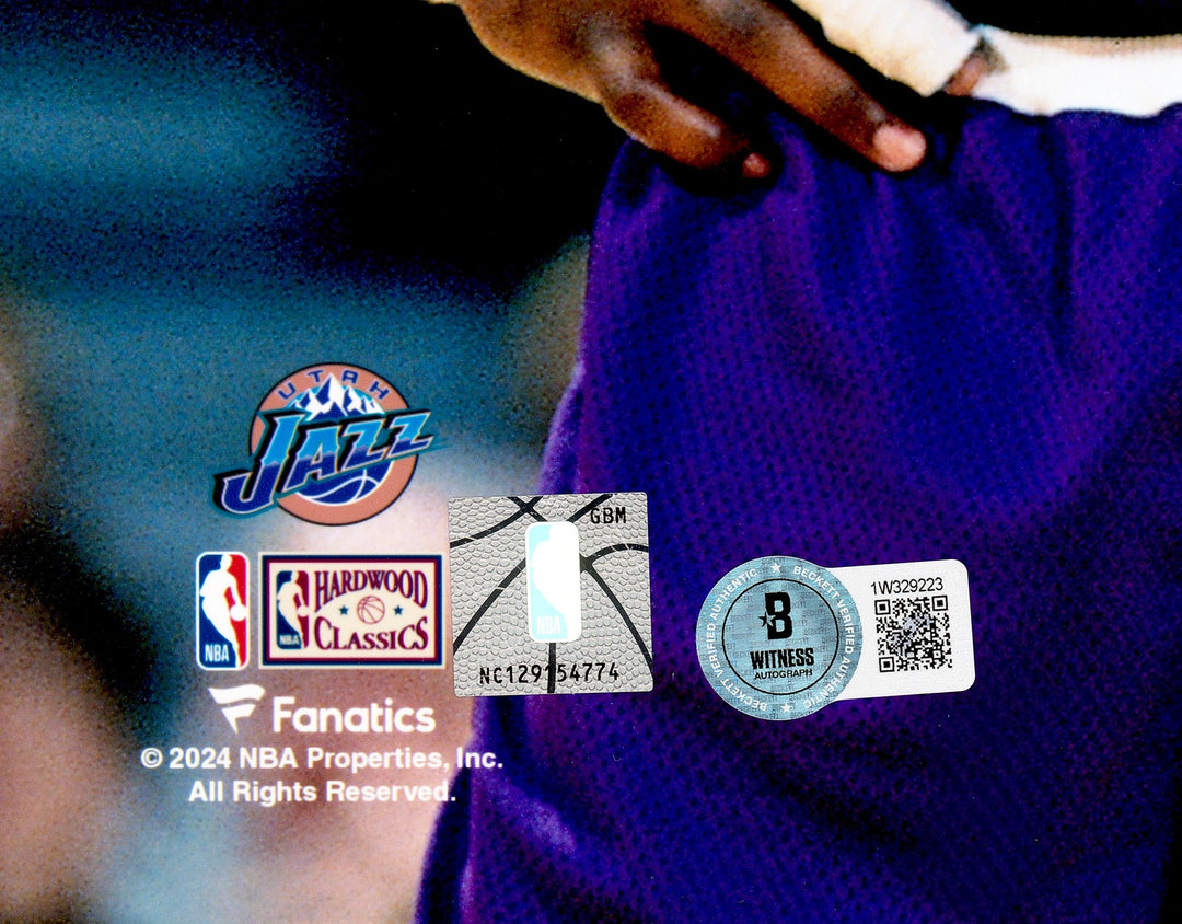 John Stockton & Karl Malone Signed 16x20 Photo Utah Jazz Spotlight Beckett Wit