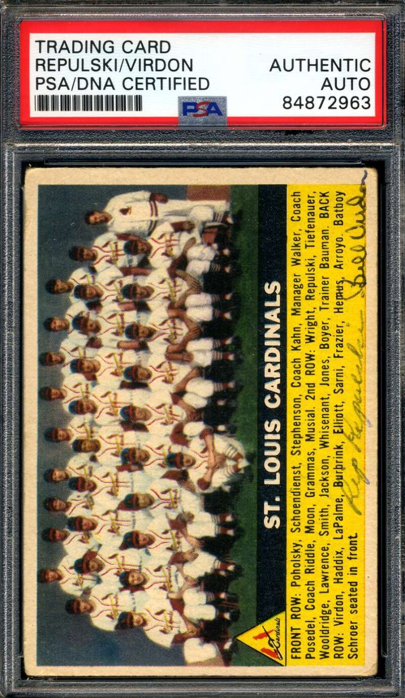 Rip Repulski Bill Virdon PSA DNA Signed 1956 Topps Autograph