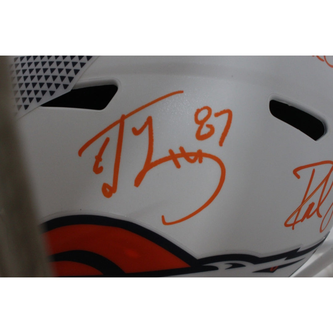 Ed McCaffrey Rod Smith Signed Denver Broncos F/S Alt 24 Helmet Beckett 56367