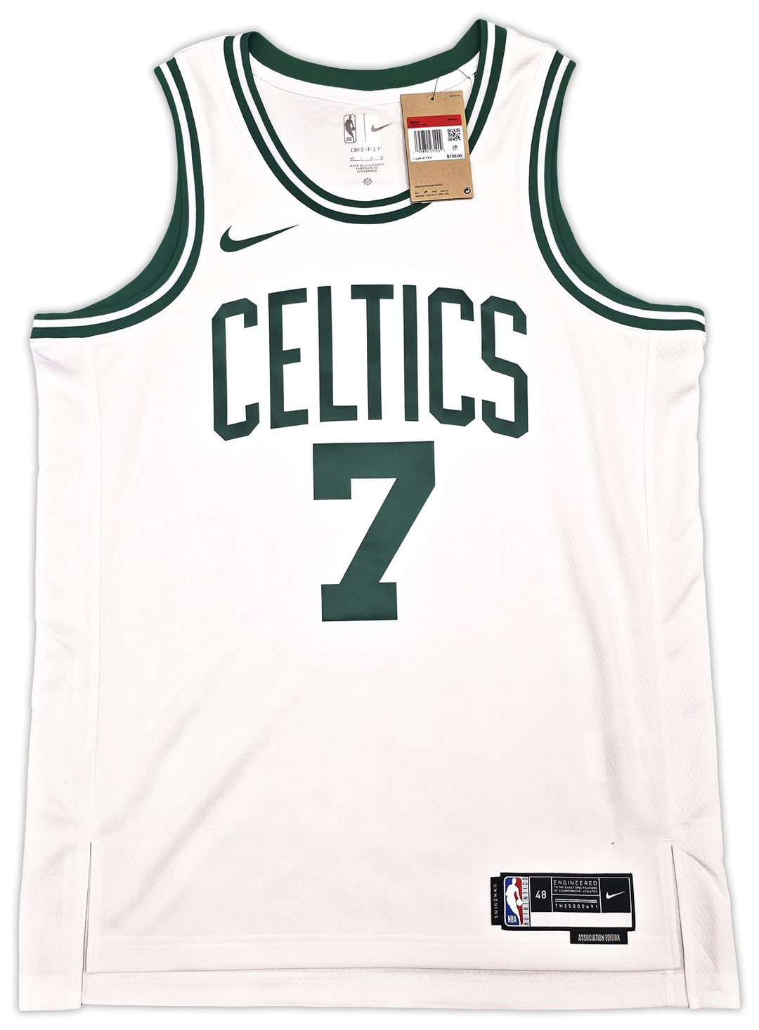 Celtics Jaylen Brown Auto White Nike Swingman Association Jersey Size 48 Beckett