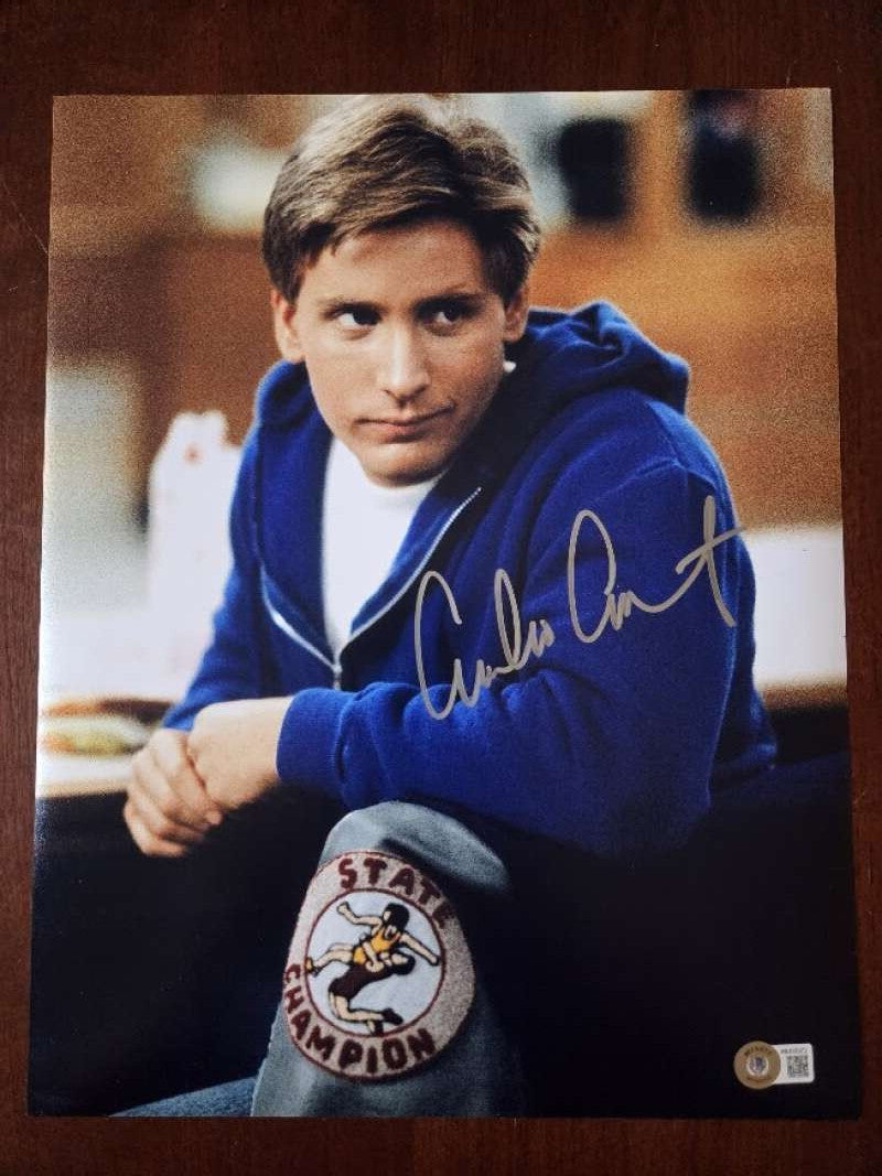Emilio Estevez Beckett BAS Signed 11x14 Photo Autograph Breakfast Club
