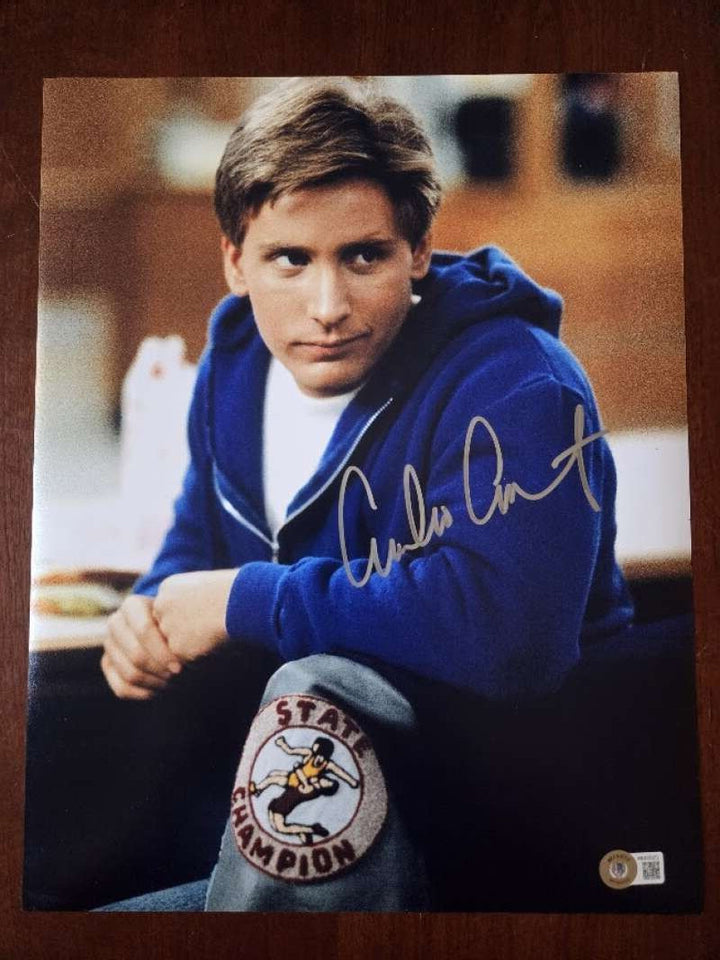 Emilio Estevez Beckett BAS Signed 11x14 Photo Autograph Breakfast Club