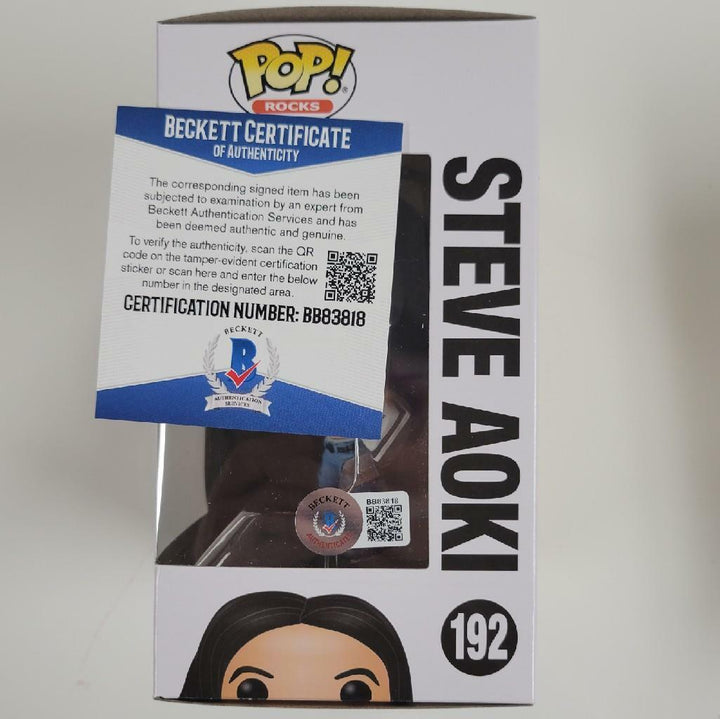 Steve Aoki signed Funko POP DJ Dim Mak Autograph Purple ~ Beckett BAS COA