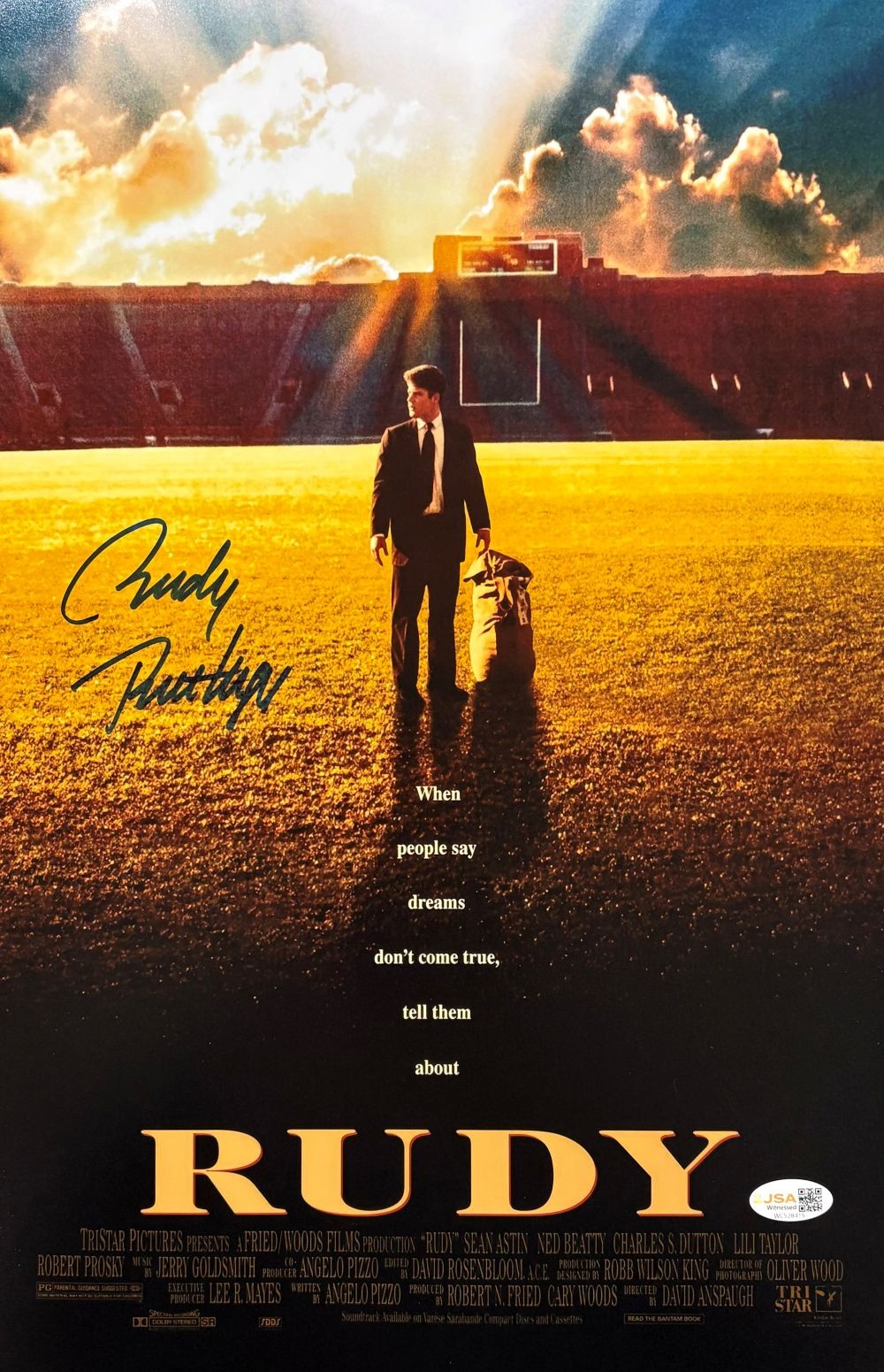 Rudy Ruettiger Signed 11x17 Rudy Movie Photo JSA QR Hologram
