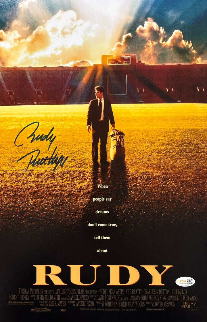 Rudy Ruettiger Signed 11x17 Rudy Movie Photo JSA QR Hologram