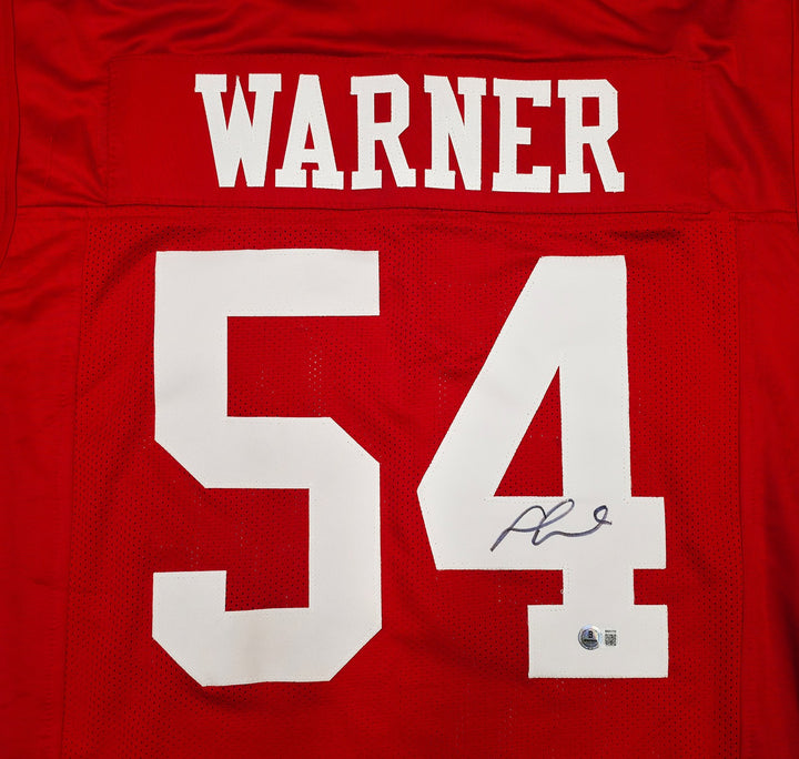 San Francisco 49ers Fred Warner Signed Red Jersey Beckett BAS QR