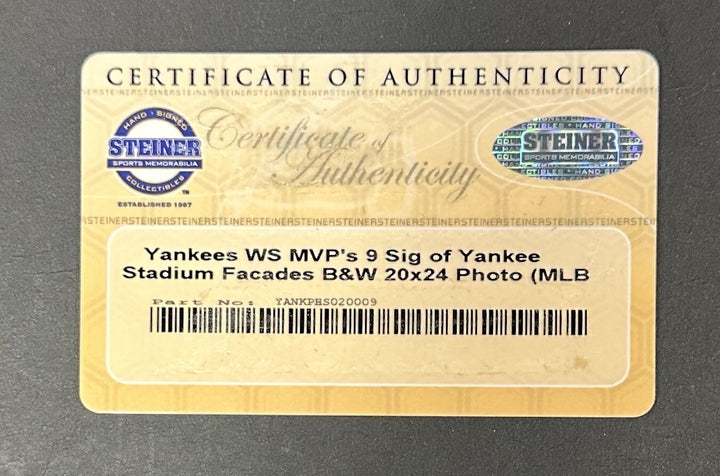 NY Yankees Stadium WS MVPs Signed 20x24 Framed Photo Rivera Ford Auto Fanatics