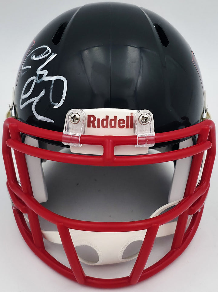 Chevy Chase Signed Christmas Vacation Black Speed Mini Helmet Beckett #AD34290