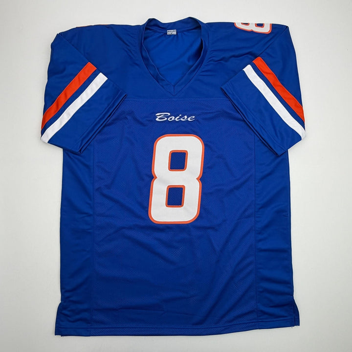 Autographed/Signed DeMarcus Lawrence Boise State Blue College Jersey Beckett COA