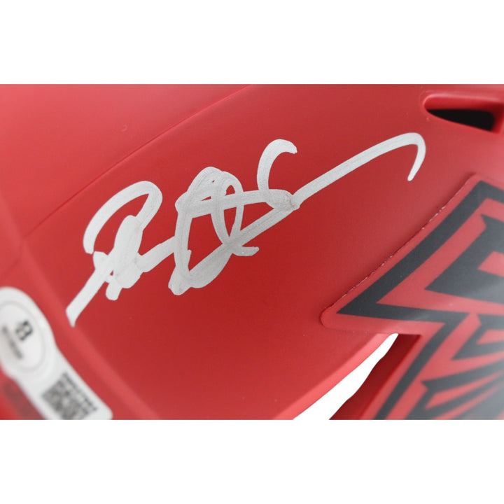 Deion Sanders Autographed Atlanta Falcons Rave Mini Helmet Beckett Witness 51736
