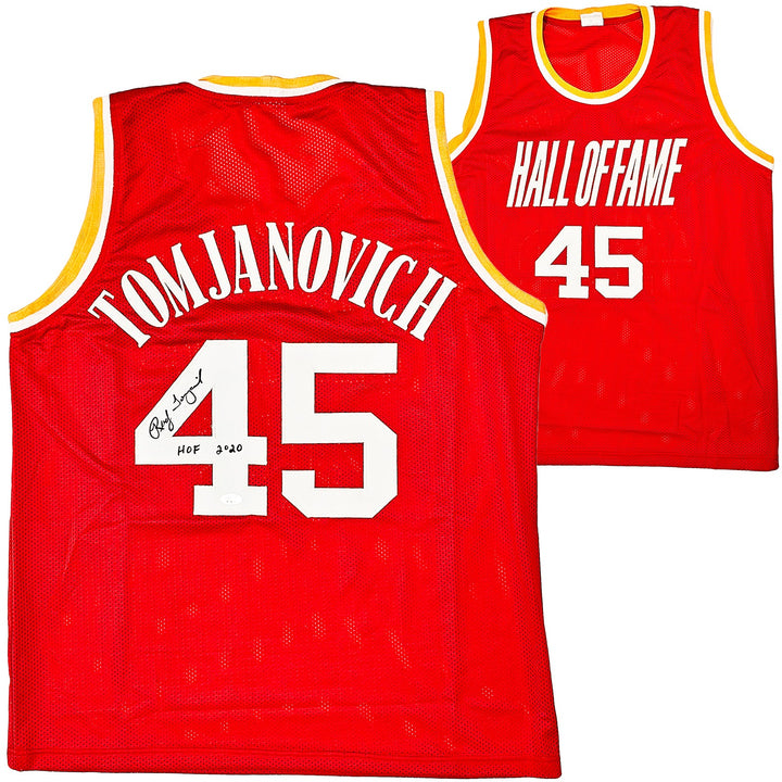 Houston Rockets Rudy Tomjanovich Signed Red Jersey "HOF 2020" JSA