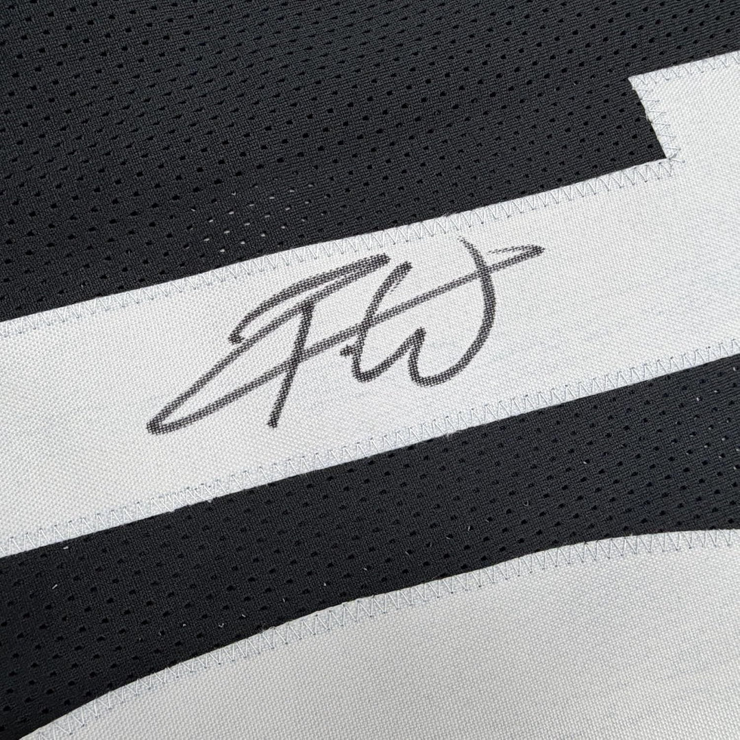 Framed Autographed Roman Wilson 35x39 Pittsburgh Black Football Jersey BAS COA
