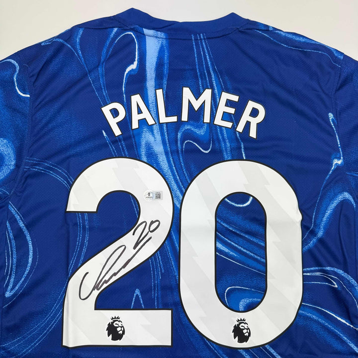 Autographed/Signed Cole Palmer Chelsea FC Blue Soccer Futbol Jersey Beckett COA