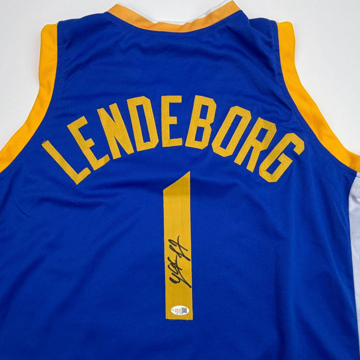 Autographed/Signed Yaxel Lendeborg Golden State Blue Jersey JSA COA