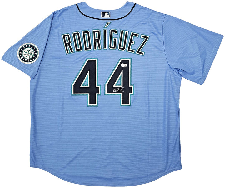 Seattle Mariners Julio Rodriguez Signed Light Blue Nike Jersey Size XXL Beckett