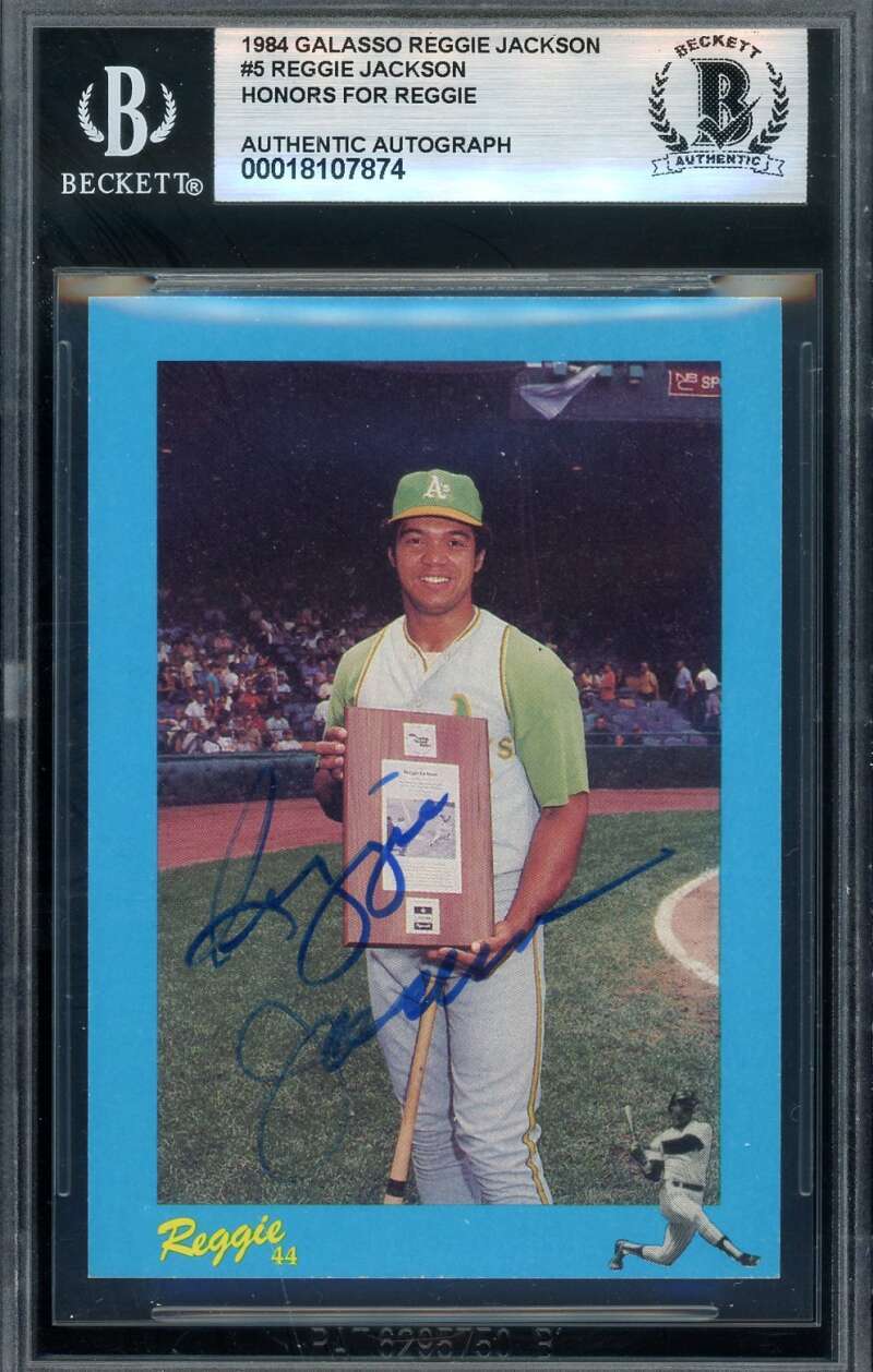 Reggie Jackson Beckett BAS Signed 1984 Galasso Honors Autograph