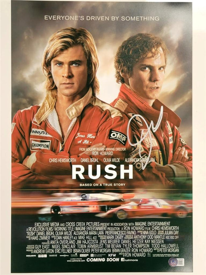 Daniel Bruhl signed Rush 12x18 photo poster autograph (A) ~ Beckett BAS Holo