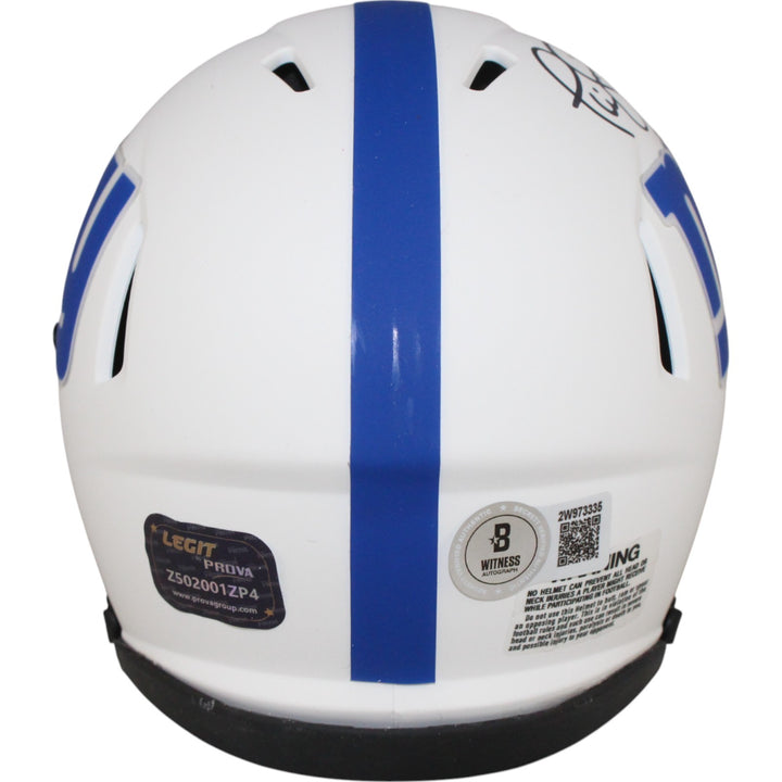 Phil Simms Autographed New York Giants Lunar Mini Helmet Beckett Witness 50808