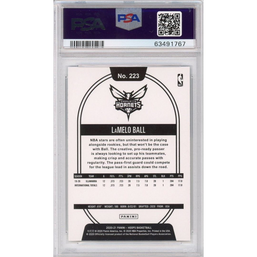 Graded 2020-21 Panini Hoops LaMelo Ball #223 Rookie RC Card PSA 10
