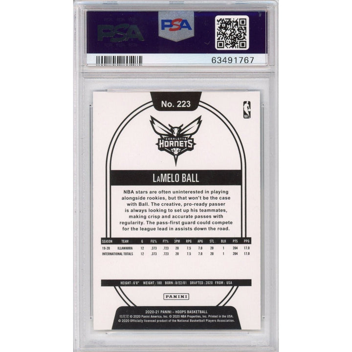 Graded 2020-21 Panini Hoops LaMelo Ball #223 Rookie RC Card PSA 10