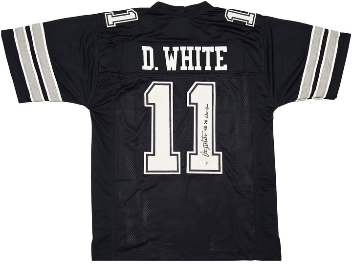 Dallas Cowboys Danny White Signed Blue Jersey "SB XII Champs" Beckett Witness