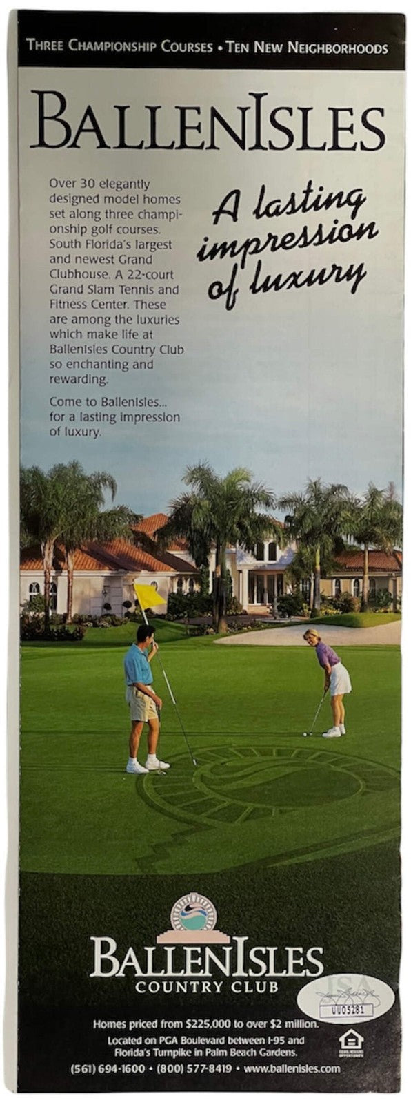 Jack Nicklaus Autographed 1998 PGA Seniors Championship Pamphlet (JSA)