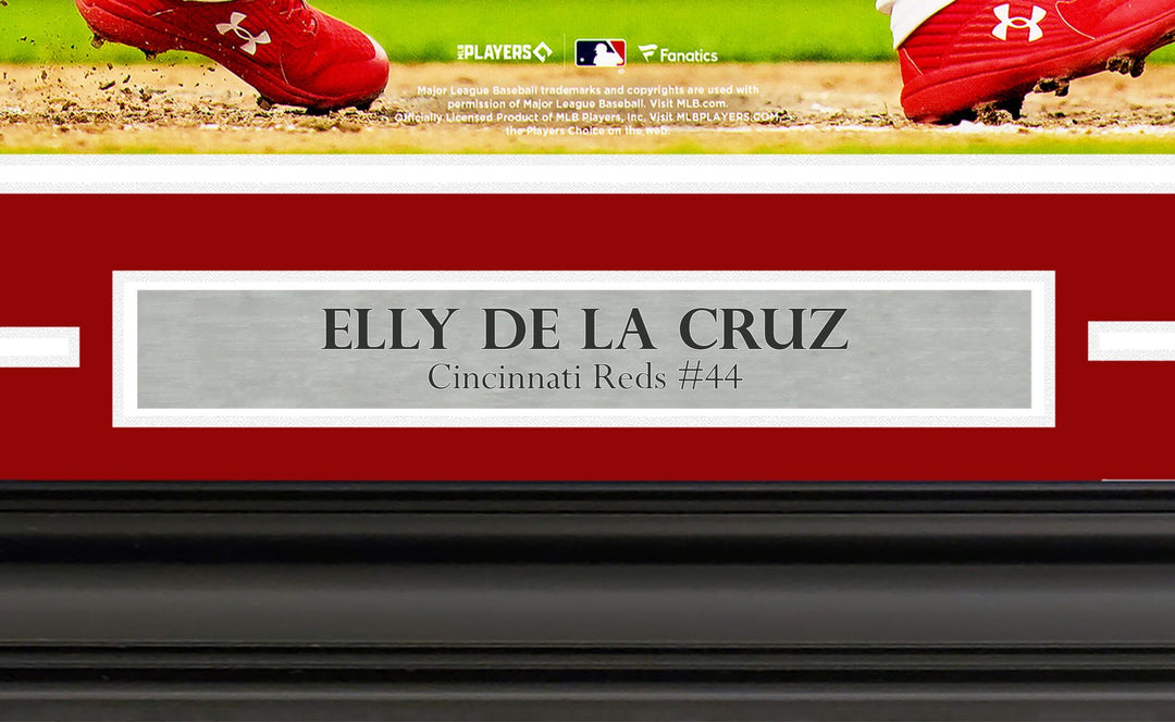 Elly De La Cruz Signed Framed 16x20 Photo Cincinnati Reds HR Swing BAS Witness
