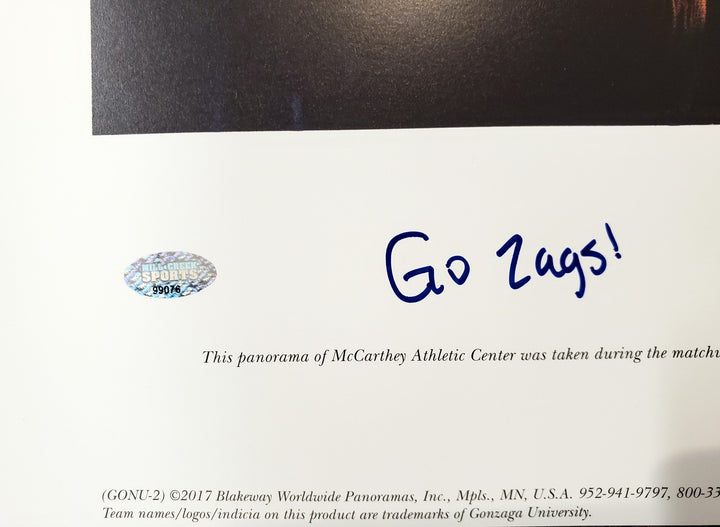 Corey Kispert Auto 13.5x40 Panoramic Photo Gonzaga Bulldogs "Go Zags!" MCS Holo