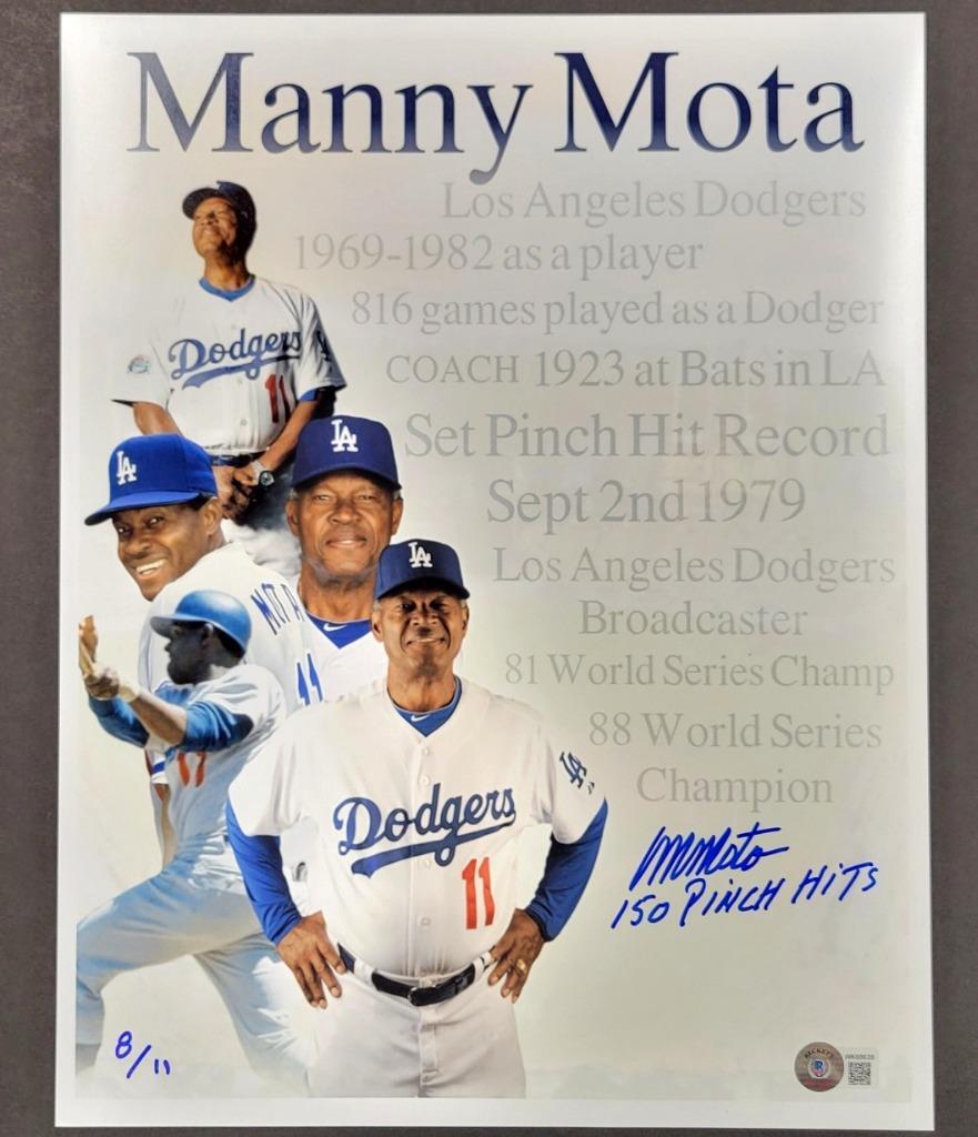 Manny Mota signed "150 Pinch Hits" 11x14 Photo LE /11 autograph ~ BAS Beckett