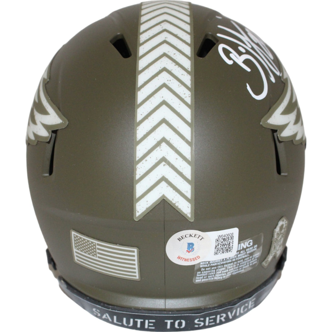 Brian Dawkins Signed Philadelphia Eagles 22 Salute Mini Helmet Beckett 43007