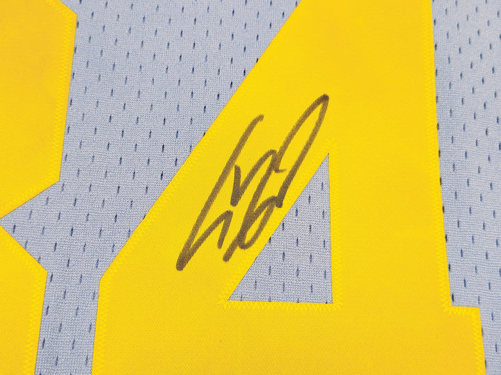 Lakers Shaquille ONeal Auto Baby Blue Mitchell Ness 01-02 HWC Swingman Jersey XL
