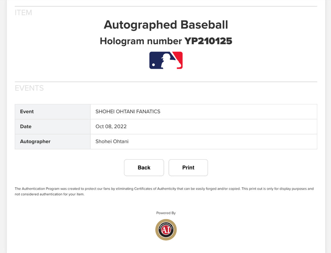 Shohei Ohtani Autographed OMLB Baseball Los Angeles Dodgers Signed MLB Holo JSA