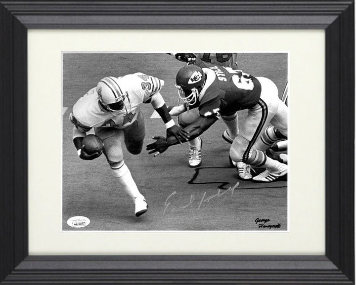 Earl Campbell signed Houston Oilers Vintage B&W 8X10 Photo Custom Framed- JSA