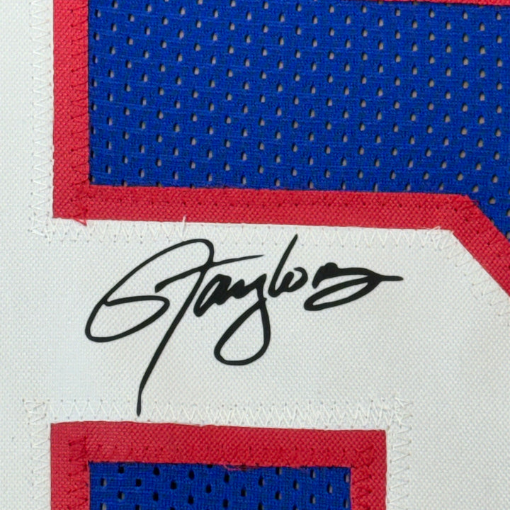 Framed Facsimile Autographed Lawrence Taylor 33x42 Reprint Laser Auto Jersey