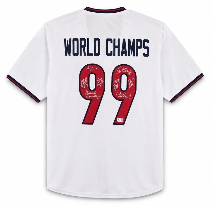 Team USA 1999 Women's World Cup Champions Signed White Jersey With 8 Sigs Hamm