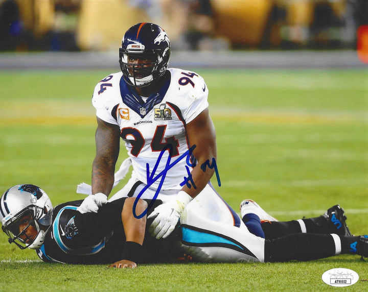 DEMARCUS WARE SIGNED DENVER BRONCOS FOOTBALL 8X10 PHOTO SUPER BOWL 50 JSA COA #1